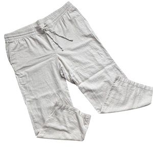 Old Navy Linen Beige High Rise Relaxed Wide Leg Pull On Drawstring Pants XLARGE